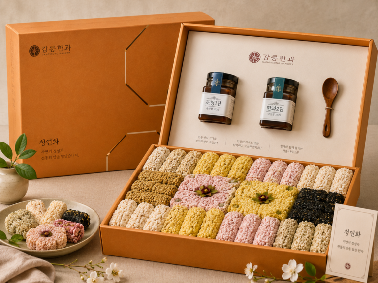 강릉한과 추석 선물세트 수제 전통 유과 청연화 찹쌀 명품 한과세트
