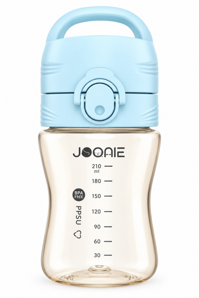 외출 많은 엄마들이 챙기는 육아템, 주니 PPSU 원터치 탑핸들 아기 입모아컵 210ml 제품 이미지