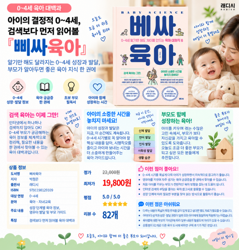 아이의 결정적 0~4세, 검색보다 먼저 읽어볼 육아책 『삐싸육아』