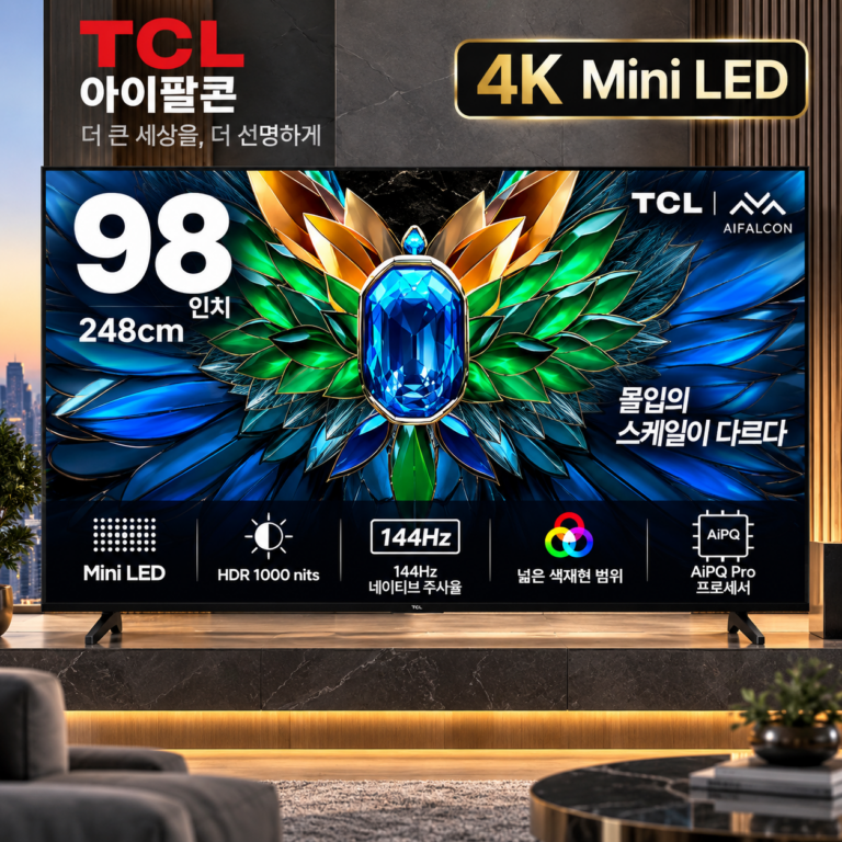 압도적인 98인치 대화면, TCL 아이팔콘 4K Mini LED 스마트 TV