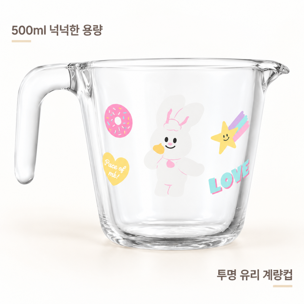 노티드 감성 포인트 주방템, 파이렉스 계량컵 500ml 제품 이미지
