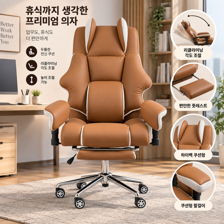 하루 종일 앉아도 푹신하게, 휴식까지 편안한 리플리 침대형 리클라이너 의자 사무용 게임용 컴퓨터
