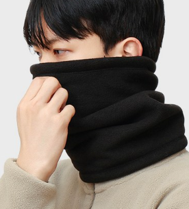 모어나인 겨울 방한 기모 남여공용 스포츠 작업 넥워머 목토시, 블랙, 2개입