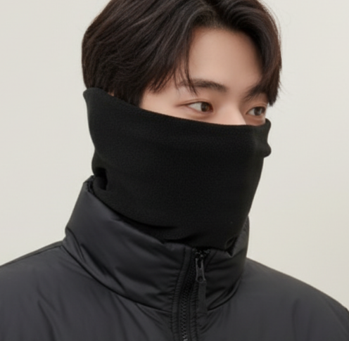 베르크 겨울 방한 넥워머, 블랙+블랙, 1개