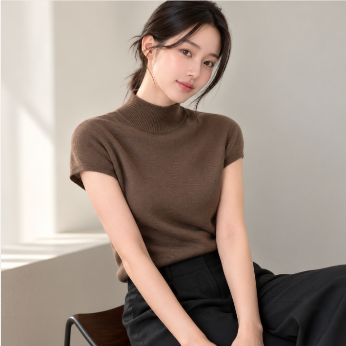 로엠 캡소매 모크넥 풀오버 RMKAG49R11