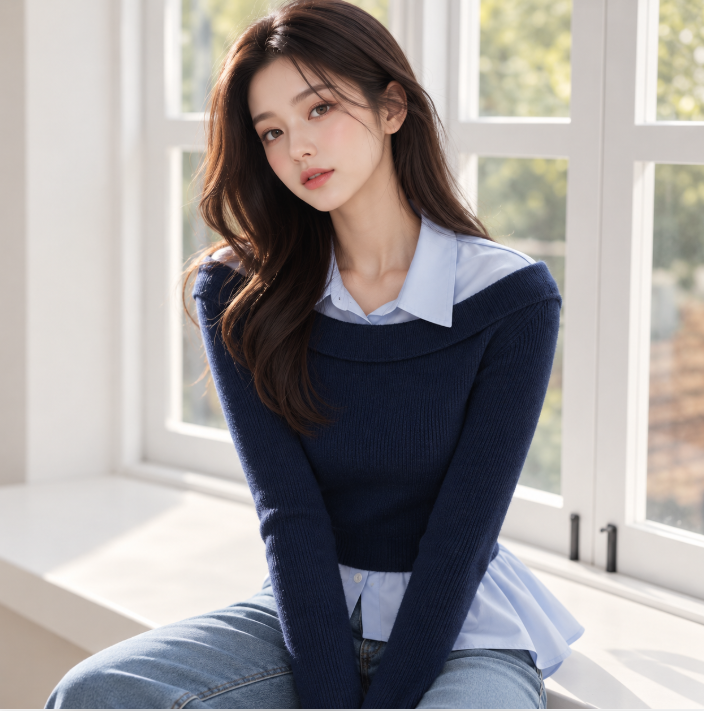 [N배송] 로엠 우븐매칭 오프숄더 풀오버 RMKAG49R17