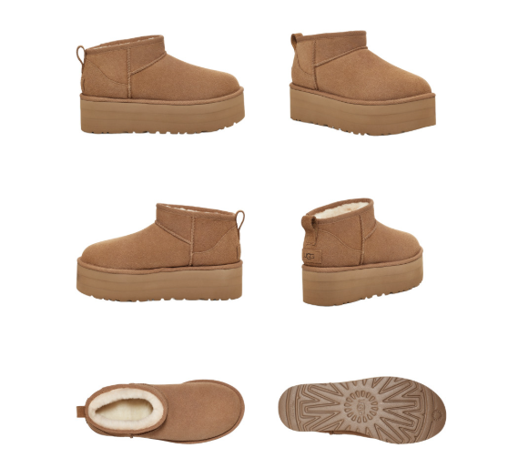 어그 클래식 울트라 미니 플랫폼 빅키즈 체스넛 블랙 샌드 여성 키높이 부츠 UGG 미국