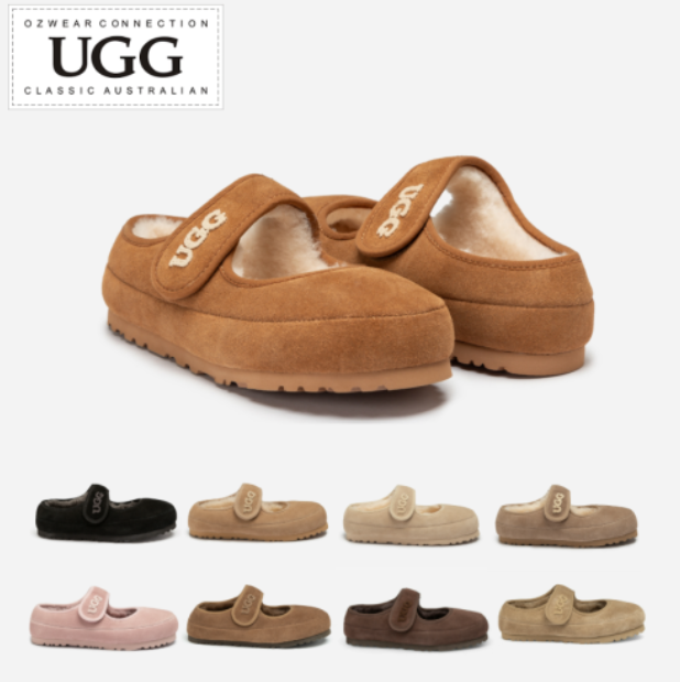호주 어그 메리제인 로퍼 발렛슈즈 슬리퍼 양털 로고 벨크로 UGG 오즈웨어