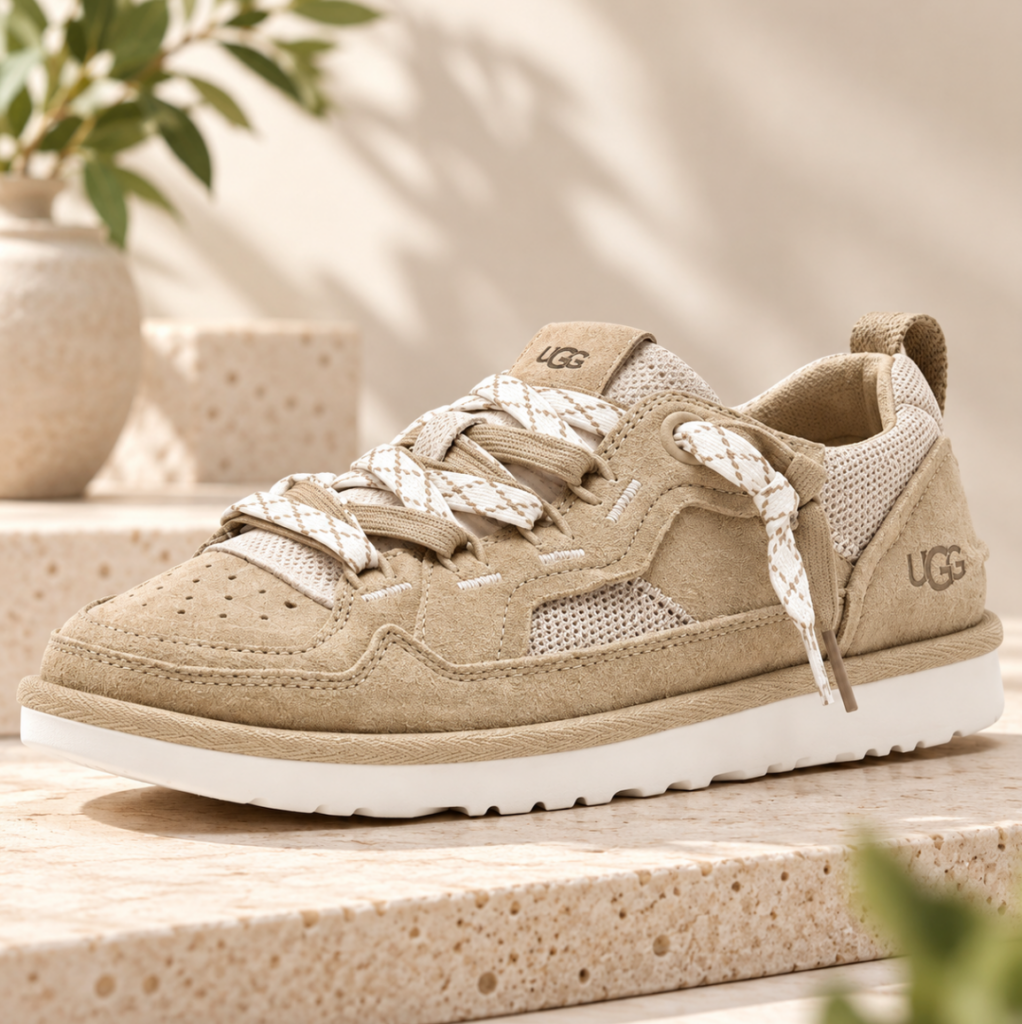UGG 여성용 미니멀 베이지 스웨이드 캐주얼 스니커즈9708409 제품 이미지