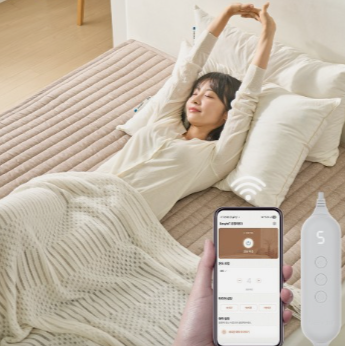 곰표한일 iot 전기요 카본 탄소매트 전자파없는 원격제어 EMF 전기매트 베이지 미니싱글