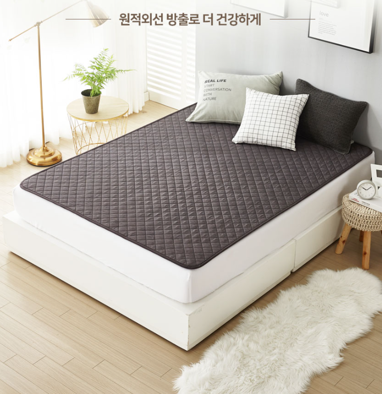 더안 EMF 카본 탄소매트 전기장판 딥그레이 1인용 초미니싱글 50X180 쇼파전기장판 침대겸용