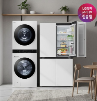 LG 디오스 오브제컬렉션 매직스페이스 냉장고 + LG 트롬 워시타워 세트 (T876MQQ111 + W2421WAMR)