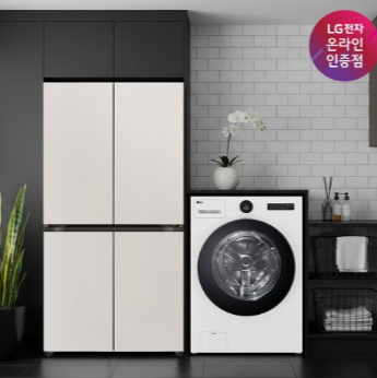 LG 디오스 AI 오브제컬렉션 매직스페이스 냉장고 + LG 트롬 워시콤보 (T876MEE111 + FH25WA)