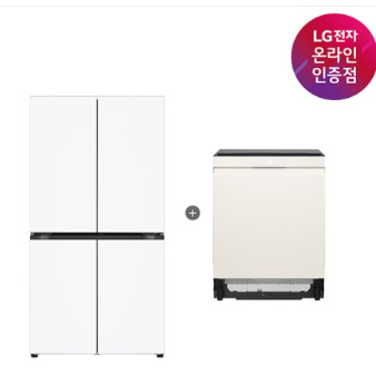 LG 디오스 오브제컬렉션 매직스페이스 냉장고 + LG 디오스 식기세척기 (T876MQQ111 + DUE6BGL1E)