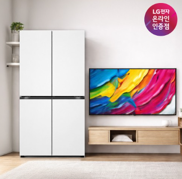 LG 디오스 AI 오브제컬렉션 냉장고 + LG QNED AI TV (T876MQQ111 + 65QNED75AEA)