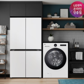 LG 디오스 AI 오브제컬렉션 매직스페이스 냉장고 + LG 트롬 워시콤보 (T876MQQ111 + FH25WA)