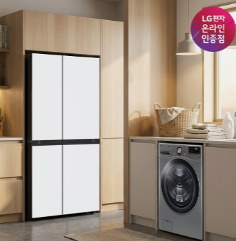 LG 디오스 AI 냉장고 트롬 세탁기 세트 S836MQQ012 F24VDLPR