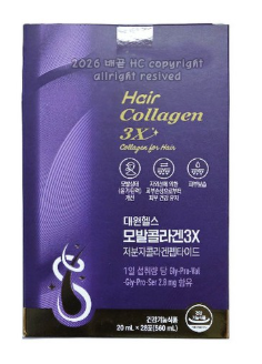 대원헬스 모발콜라겐 3X 28포, 560ml, 1개