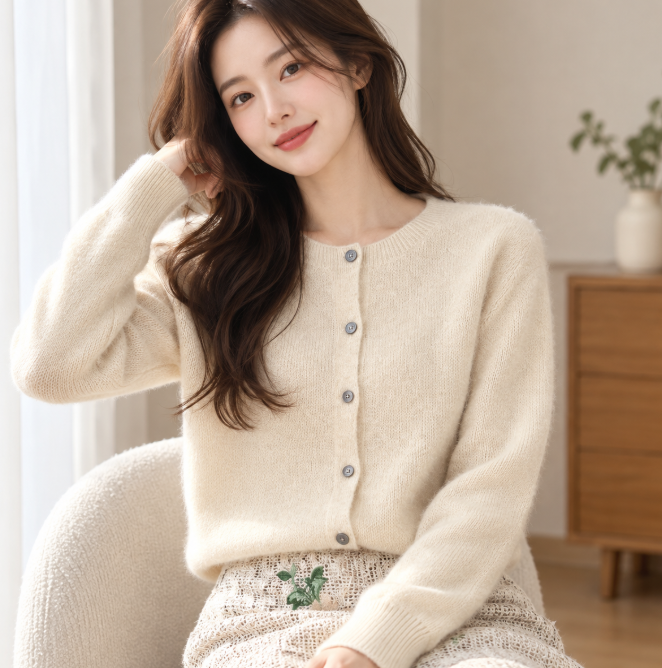 부드러운 울 라운드넥 니트 티루오스 WX