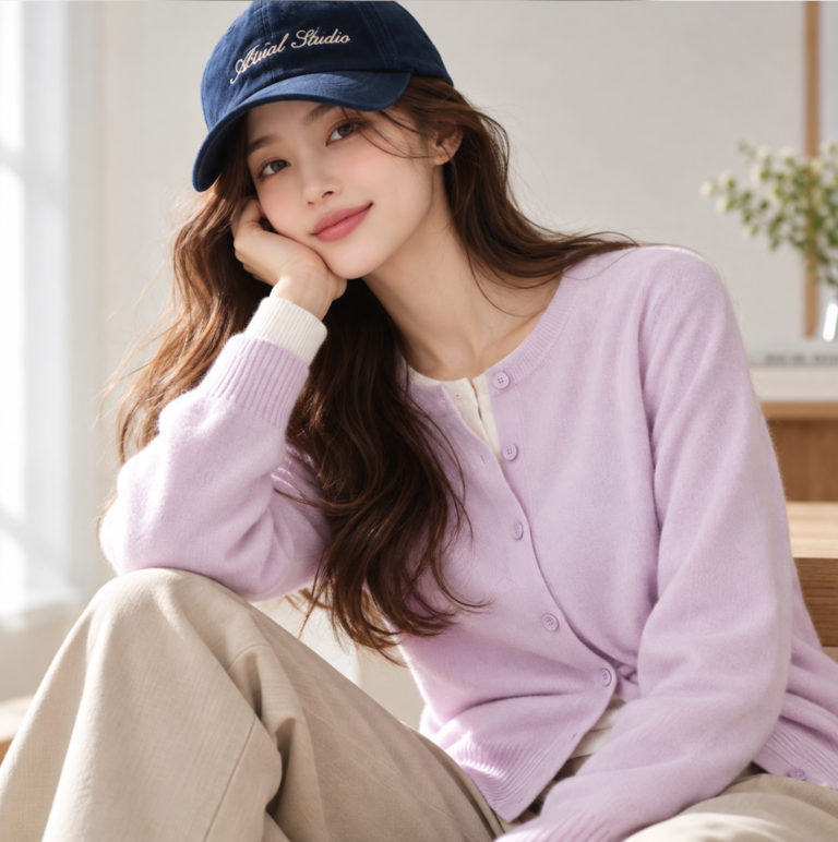 아티드 여성용 캐시미어 100 라운드넥 투웨이 가디건 ATI3CD13