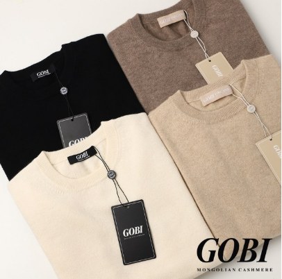 GOBI 캐시미어100 니트 / 라운드넥 크루넥 기본 베이직