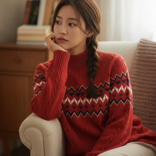 루타미 울30% 스너그 노르딕 하프 터틀넥 폴라니트