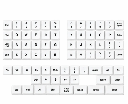 XDA 프로파일 75키 PBT 키캡 검은색 및 흰색 Corne Lily58 Sofle 추천