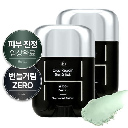 히이즈 시카 리페어 선스틱 기름종이 보송 남자 썬스틱 남성 자외선 차단제 SPF50+ PA++++, 2개, 19g 추천