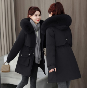 POMTOR 여성 코트 트렌치 코트 자켓 슬림 패딩 우아한 겨울코디 세련된 중년패션 연예인 추천