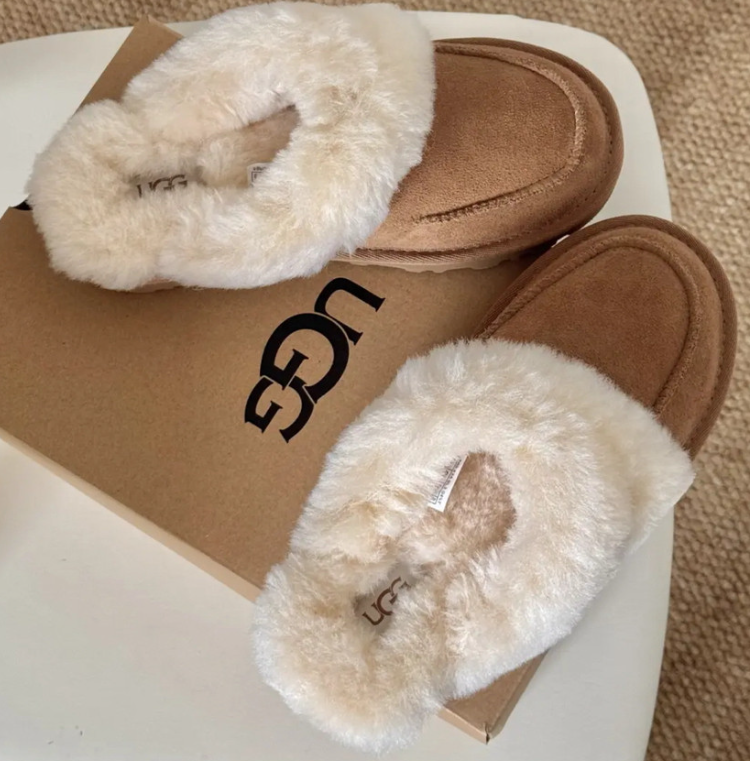 미국 UGG Fur Double Slide 퍼 슬리퍼 체스트넛 1174571-che